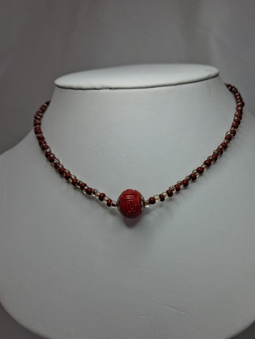 Antique Cinnabar Necklace
